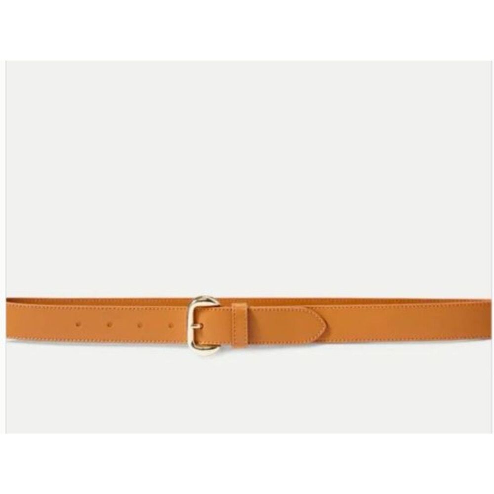 Veronica Beard Women's Jane Leather Gold Buckle Belt NWT 155 Brown XS